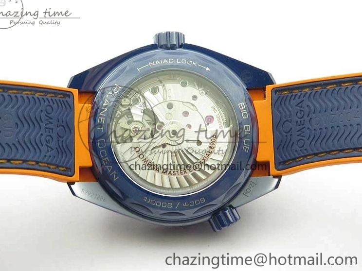 0521 Planet Ocean 45.5mm Big Blue Real Ceramic VSF 1:1 Best Edition on Blue Rubber Strap A8906 Super Clone Unique 7896